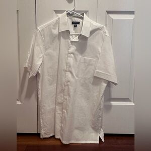 Club Room Men’s White Button Up Polo Short Sleeve Shirt Size Medium M - New